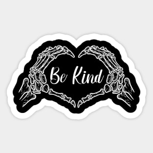 Be Kind Skeleton Heart Hands Sticker